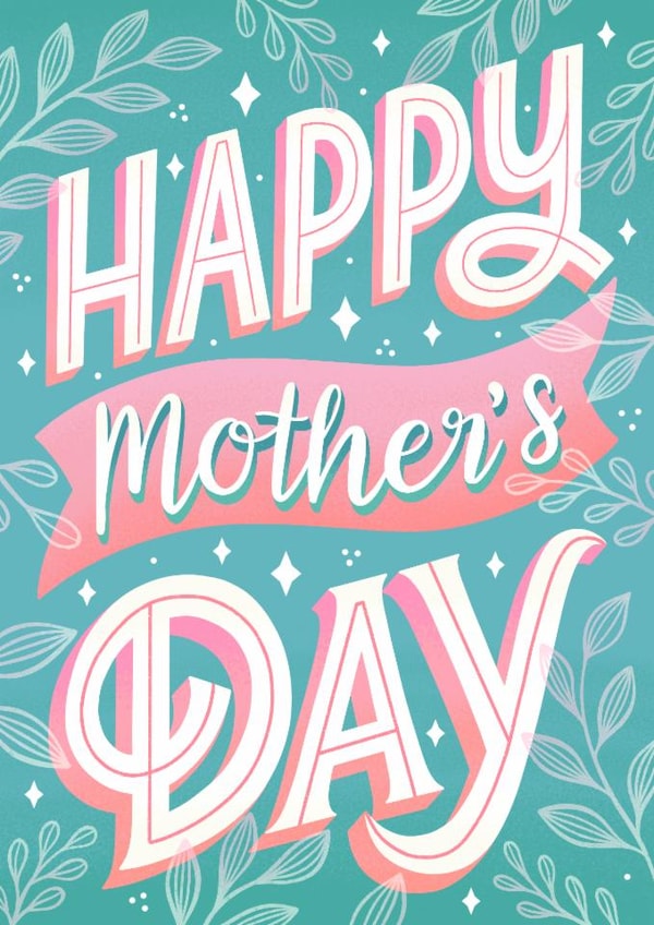 Classic Mother's Day Card - Pretty Leaves created by Alice Griffiths Illustration