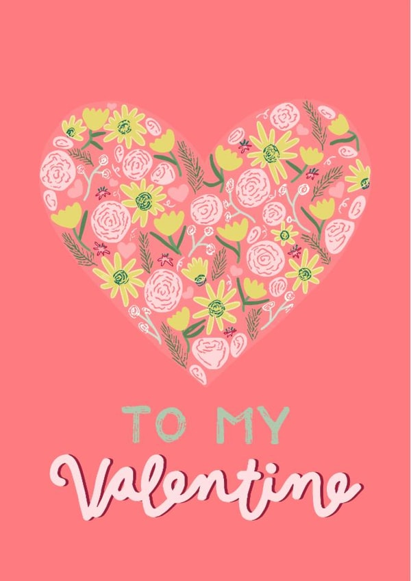 Cute Floral heart perfect for Valentine’s Day created by Ingrid Poole