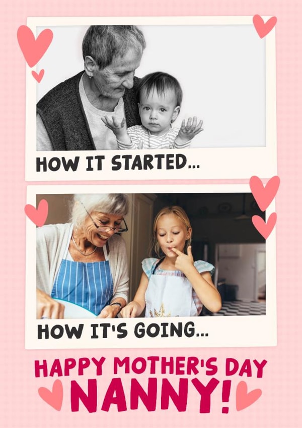 Cute Mother's Day Card - How It Started - For Nanny created by Studio Doodles
