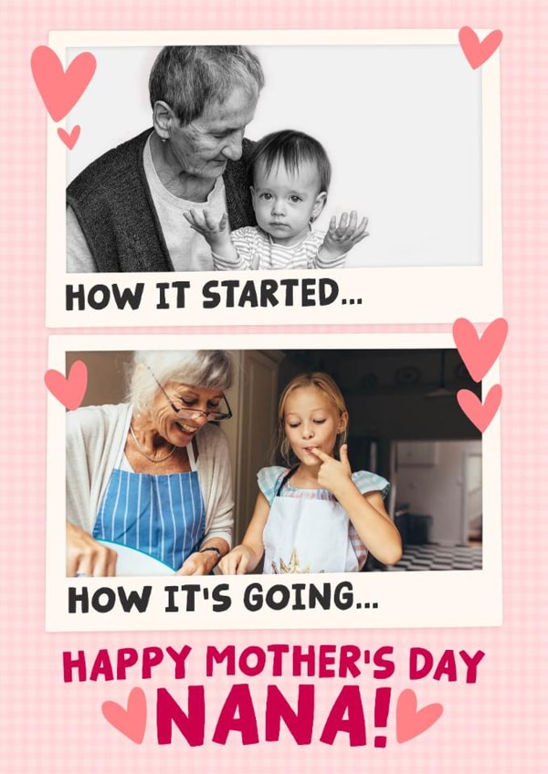 Cute Mother's Day Card - How It Started - For Nana created by Studio Doodles
