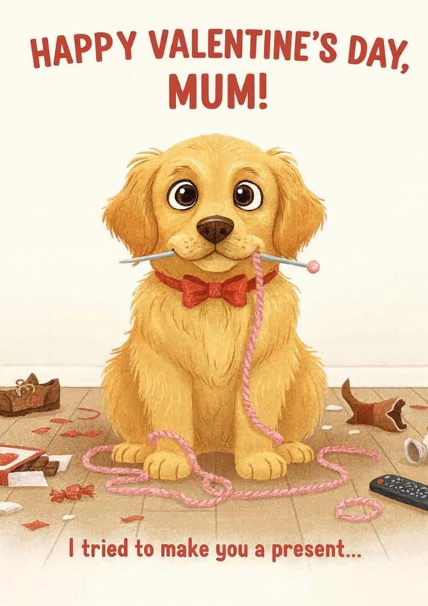 Happy Valentine's Day - Dog mum. Funny, and cute card for pet owners. created by Victoria Dervish