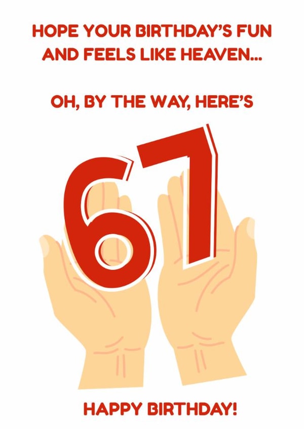 Funny birthday card, for a child. "6 7" Trend created by VMH Studio - Victoria