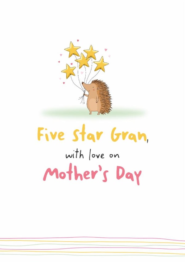 Cute card for a special GRAN on Mother's Day - Five Star created by Dandelion Stationery