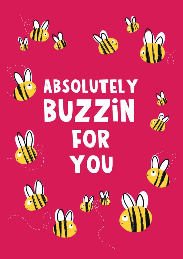 Cute Congratulations Card - Bumble Bee - Buzzing created by Lucy Maggie Designs