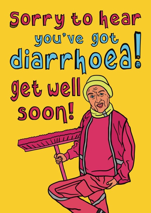 Funny pop culture 'Get Well Soon' Card for brother, sister, mum, dad, friend created by The Kitschen Disco 