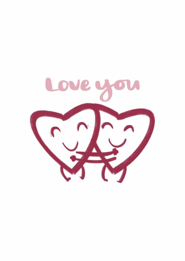 Cute Card for Valentines - Love You Hugging Hearts created by Sunflowers & Sarcasm
