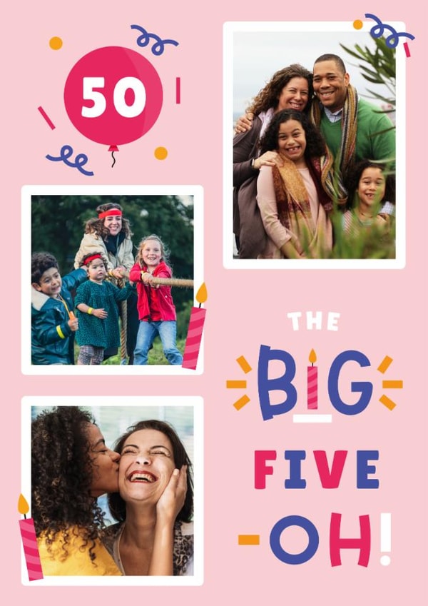 Classic Birthday Card - 50th - The Big Five-Oh created by Joanne Hawker