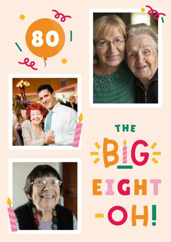 Classic Birthday Card - 80th - The Big Eight-Oh created by Joanne Hawker