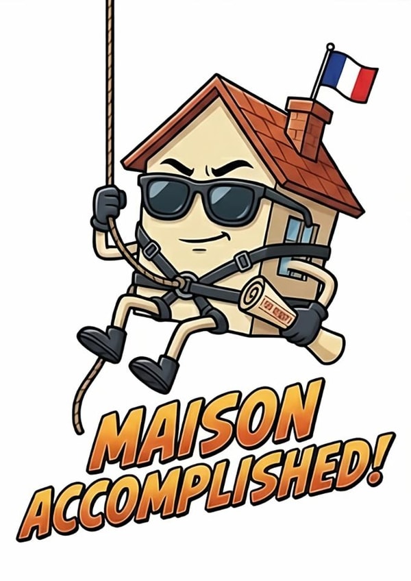 French English Franglish funny card for a new home. created by Ducourt Cards