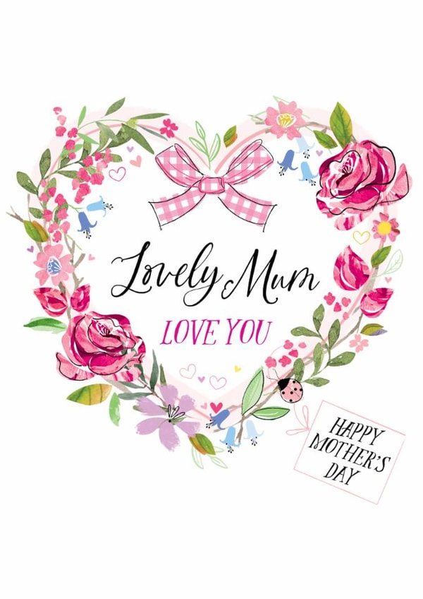 Traditional Mother's Day Card - For Mum - Floral Heart created by Katie Phythian Design