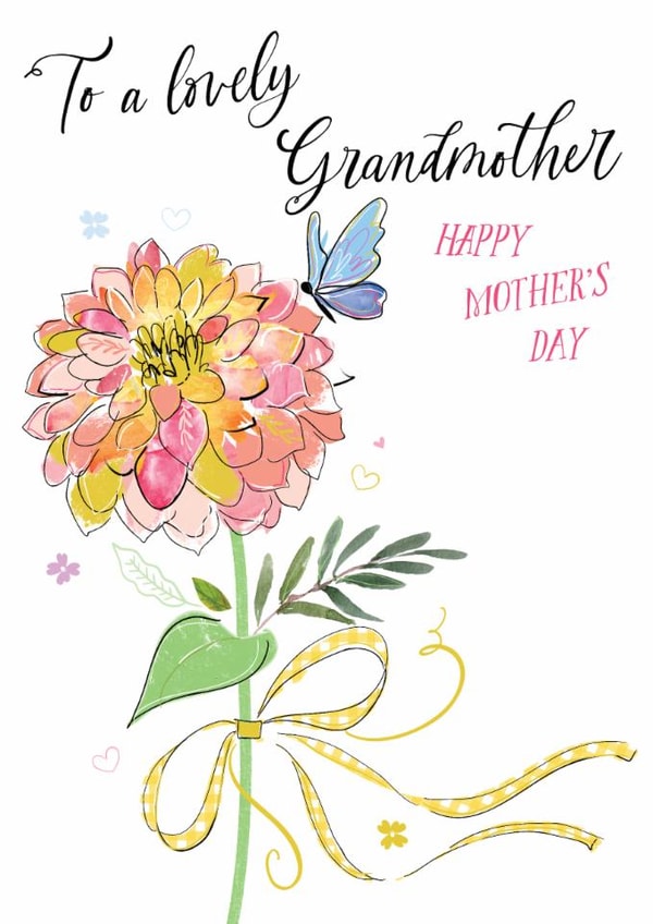 Traditional Mother's Day Card - For Grandmother - Flower created by Katie Phythian Design