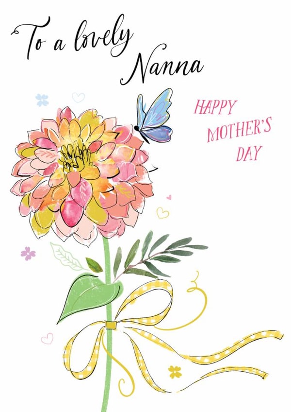 Traditional Mother's Day Card - For Nanna - Flower created by Katie Phythian Design