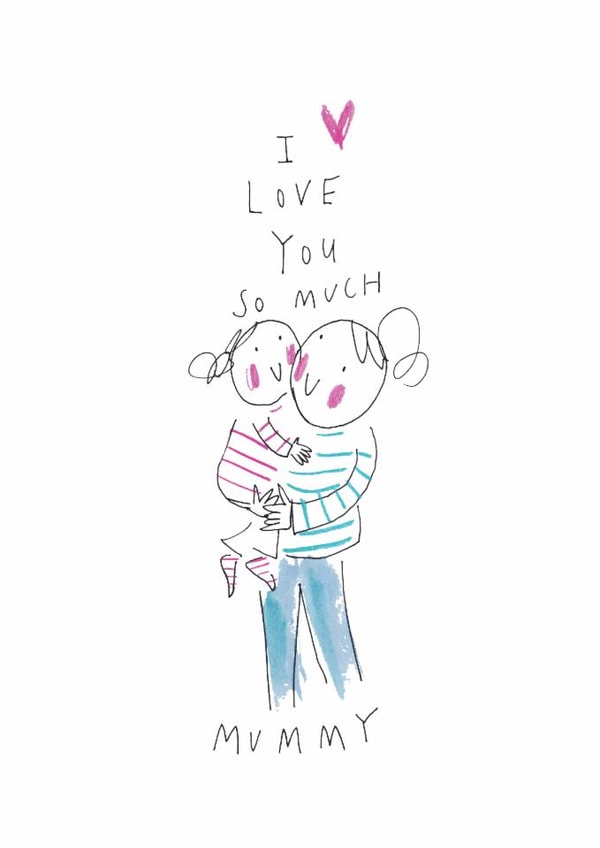 Cute Mother's Day Card - Daughter Cuddle created by Sketchy Muma