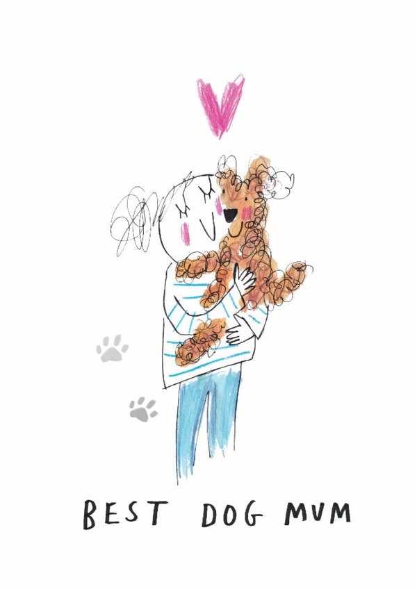 Cute Mother's Day Card - Best Dog Mum - Cockapoo created by Sketchy Muma