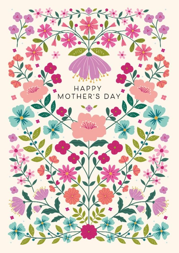 Pretty Mother's Day Card - For Mum - Florals created by Nina Raby - Jones