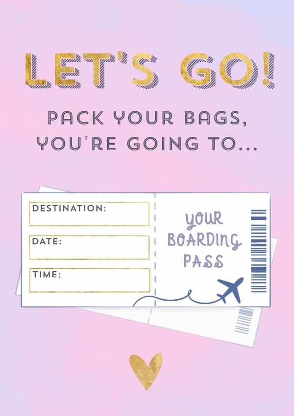 Cute Holiday/Trip Announcement Card - Gift Surprise Reveal created by Sian Moore Illustration