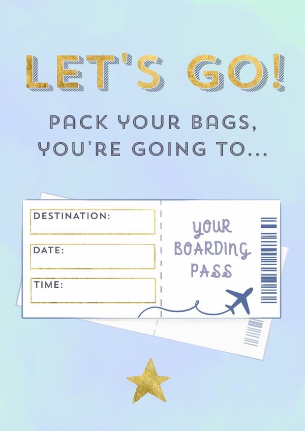 Fun Holiday/Trip Announcement Card - Gift Surprise Reveal created by Sian Moore Illustration