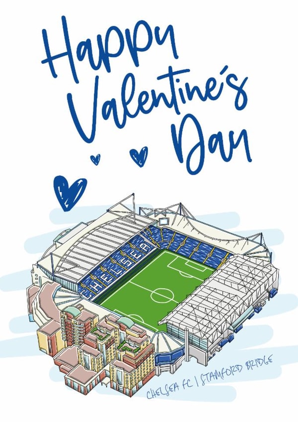 Classic Valentine's Day Card - Chelsea - Stamford Bridge created by Moo & Snip