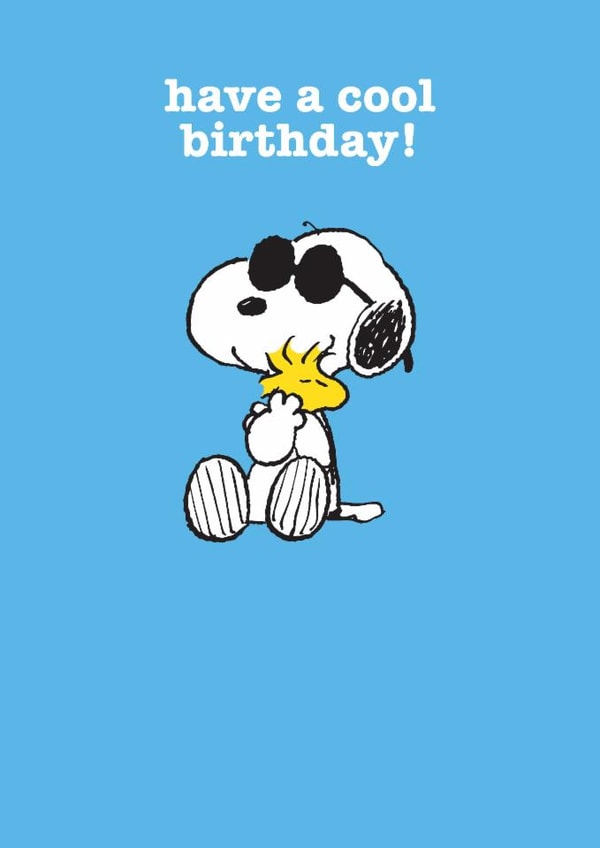 Fun Birthday Card - Snoopy - Joe Cool & Woodstock created by Hype Cards