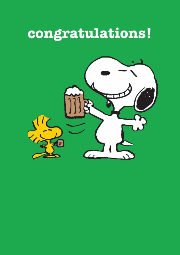 Fun Congratulations Card - Snoopy - Cheers created by Hype Cards