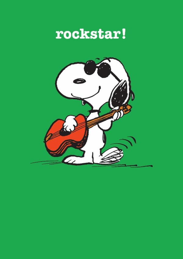 Cute Congratulations Card - Snoopy - Rockstar created by Hype Cards