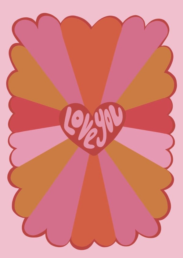 Bright and Groovy Card To Say I Love You created by Philippa Kemp