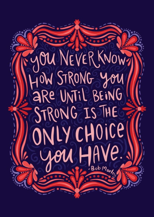 Bob Marley Quote Encouragement Card - Support for a Friend - heartfelt card created by Fox Card Co