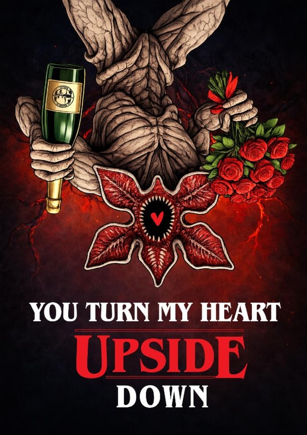 Valentine's card or Anniversary card for any stranger things fans created by Artsy Gift Co