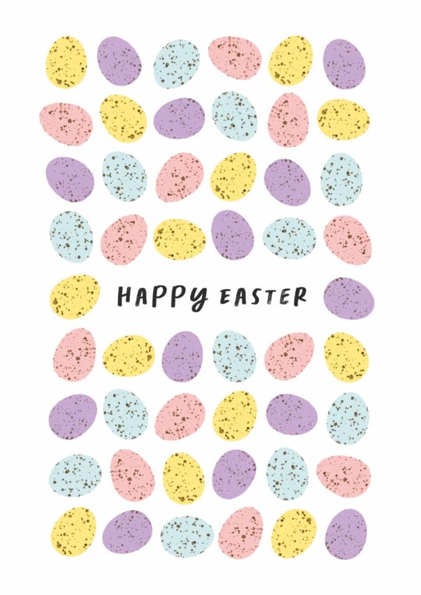 Classic Easter Card - Speckled Chocolate Easter Eggs - Happy Easter created by Joanne McGaffin