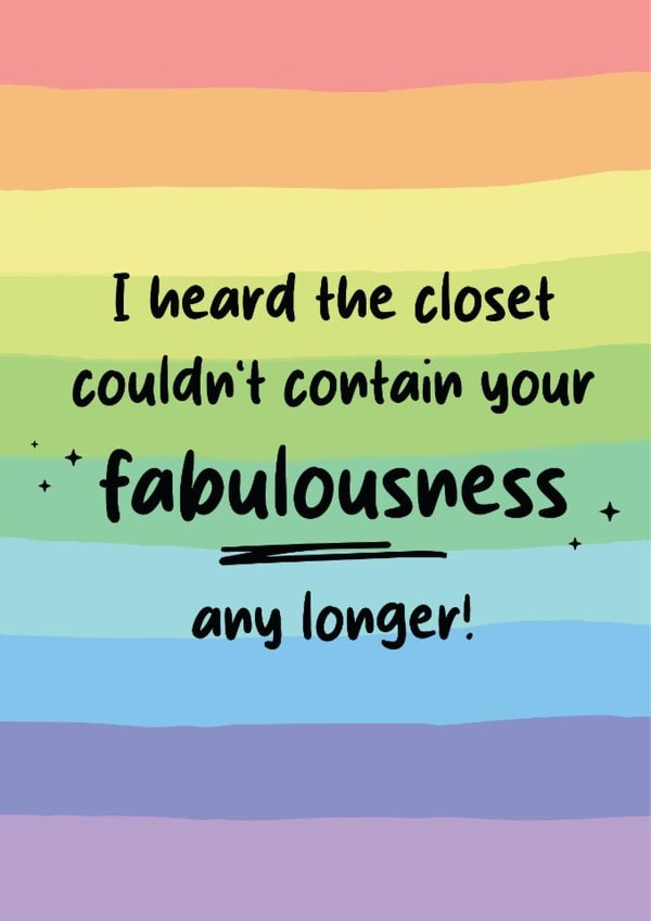 Classic Congratulations Card - Coming Out - LGBTQ+ created by Tiger Feet Creations