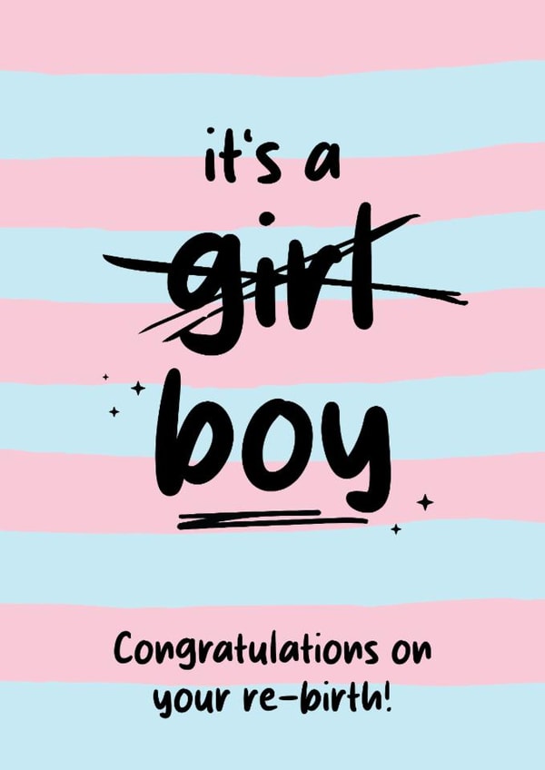 Fun Congratulations Card - Trans - For Him - LGBTQ+ created by Tiger Feet Creations