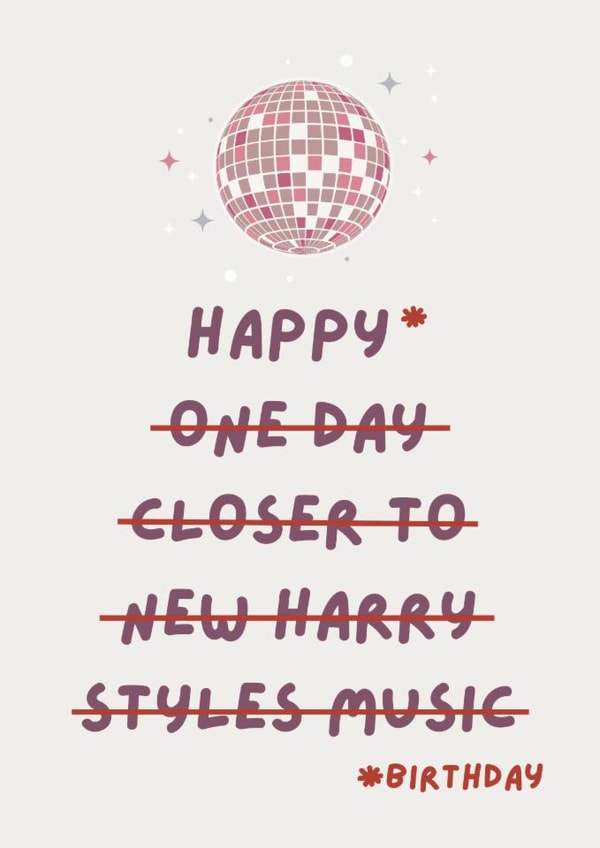 Funny Birthday Card for a Harry Styles Fan created by Natalie Cass