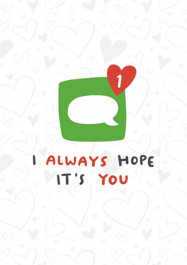 Cute Anniversary Card - Always Hope It's You - Card For Boyfriend, Girlfriend created by Dandy Pug