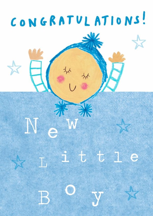 Cute Congratulations card for a new baby boy created by Sketchy Muma