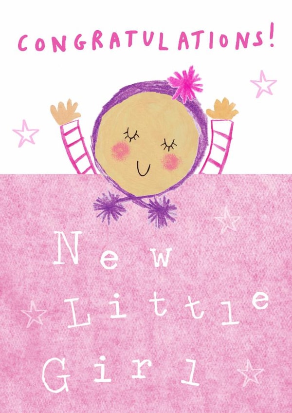 A cute pink congratulations card for a beautiful new baby girl. created by Sketchy Muma