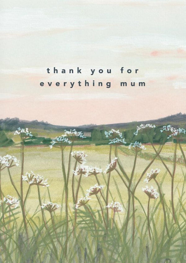 Traditional Mother's Day Card - Countryside Flowers - Thank You For Everything created by Joy Jen Studio