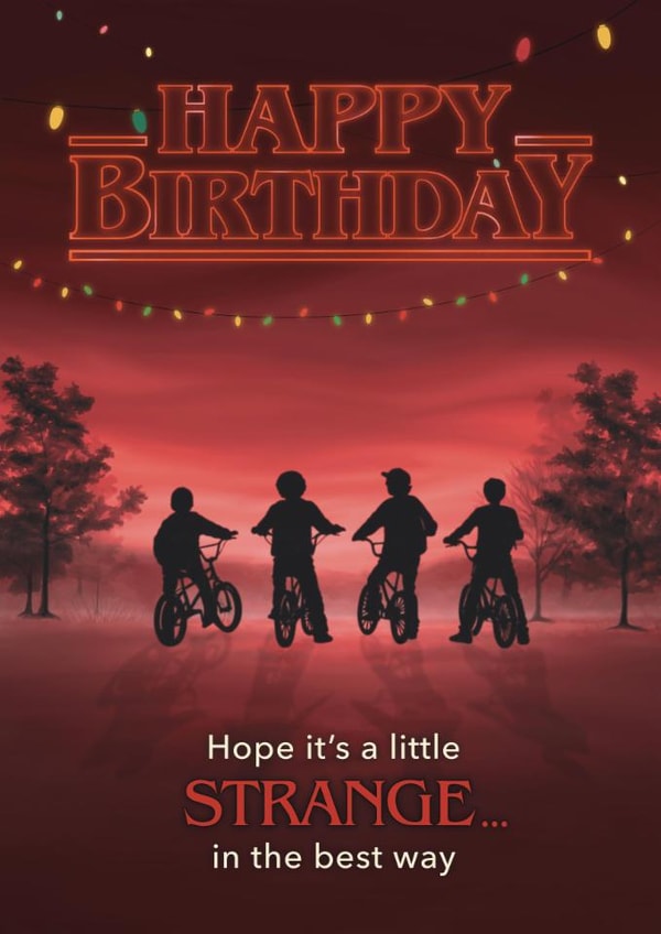 Stranger Things themed birthday card created by Choo Choo 