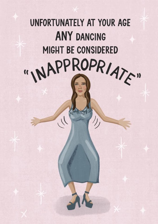 Funny Birthday Card - Victoria Beckham - Inappropriate Dancing created by Silky Rose Design