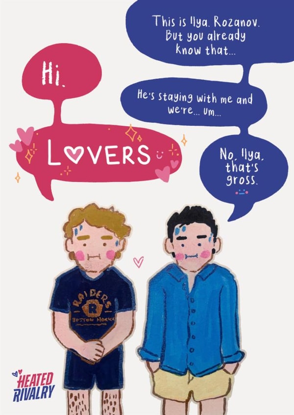 Heated Rivalry - 'Lovers. No, Ilya, that's Gross.' reference - Funny & Cute Card created by Ellie MH Designs