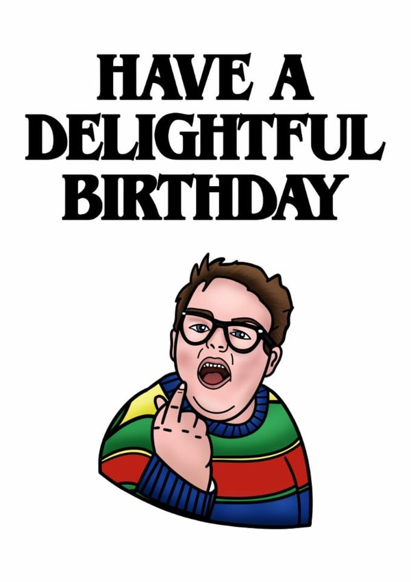Funny Birthday Card for Friend – Delightful Birthday Rude Gesture Humour created by littlebugink