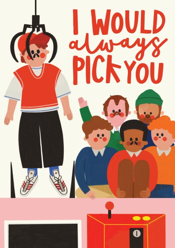 Funny Anniversary/Valentine's Day Card - Claw Machine - Always Pick You created by AbiGoLucky