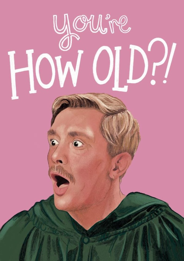 Send this Traitors themed birthday card to friends or family with a shocking age created by Lisa Illustrates