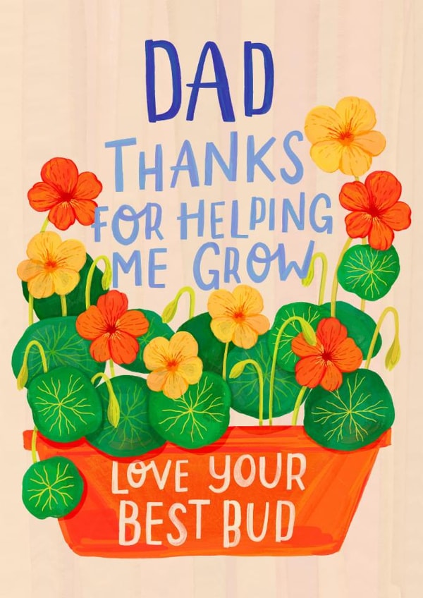 Classic Father’s Day Card - Helping Me Grow - Geraniums created by Nicola B Studio