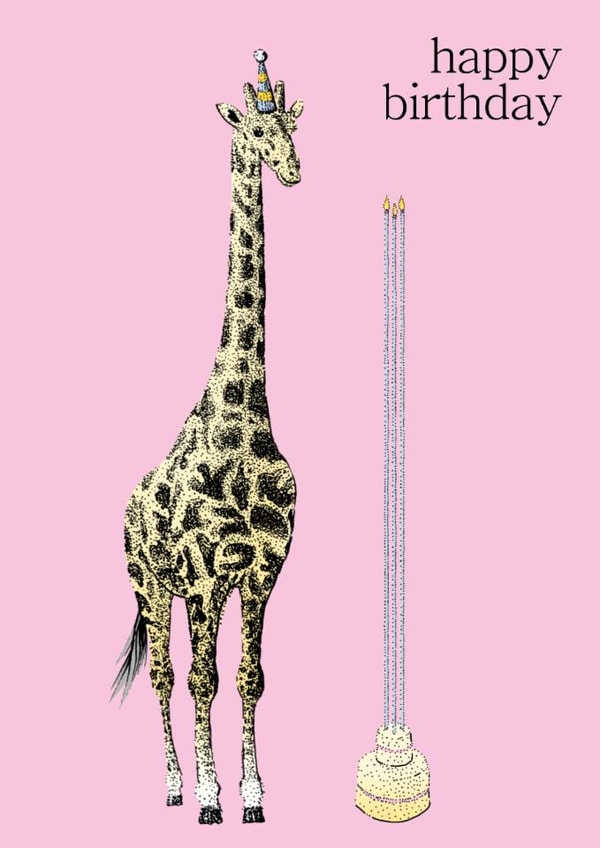 Giraffe Birthday Card - Cute and Funny Birthday Card - Animal Birthday Card created by Oliver Stockley