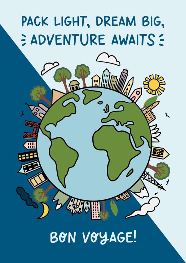 Classic Good Luck Card - Adventure Awaits - Bon Voyage created by Lyndsay Moon