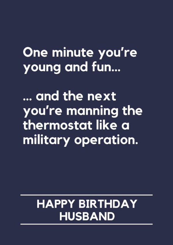 Funny Birthday Card - For Husband - Thermostat created by Making Lemonade