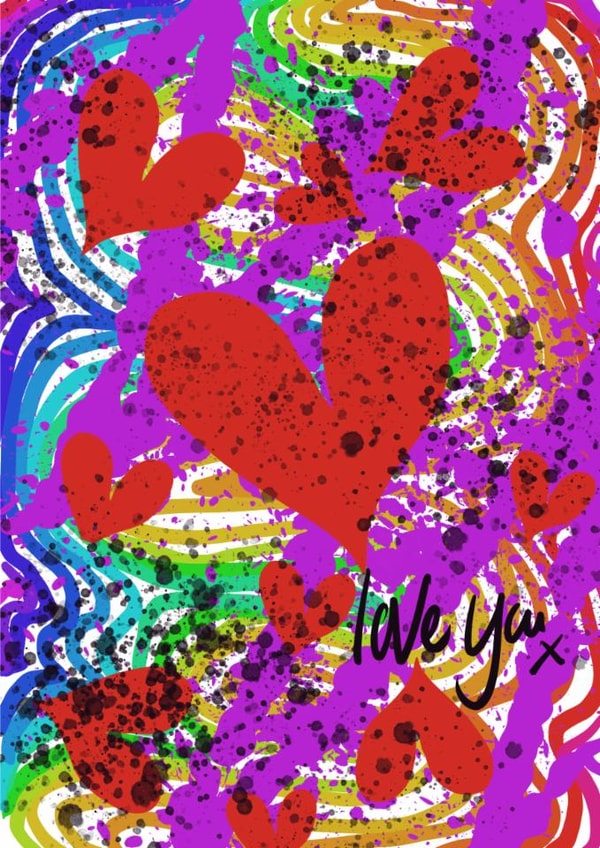 Just a vibrant Love card for any occasion. created by Godiva Art Studio
