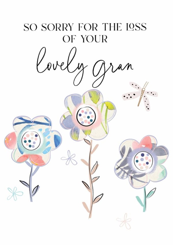Pretty Sympathy Card - Lovely Gran created by Katie Phythian Design
