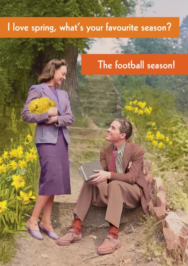 Funny Birthday Card - What's Your Favourite Season? - Football Season created by Quitting Hollywood