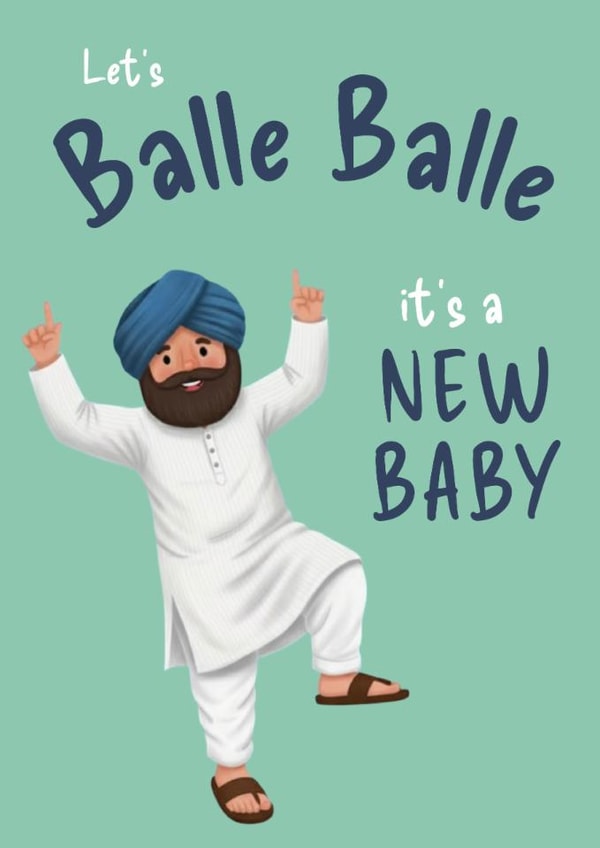 Balle Balle Celebration Card – Fun Punjabi Greeting created by ROSHAH DESIGNS
